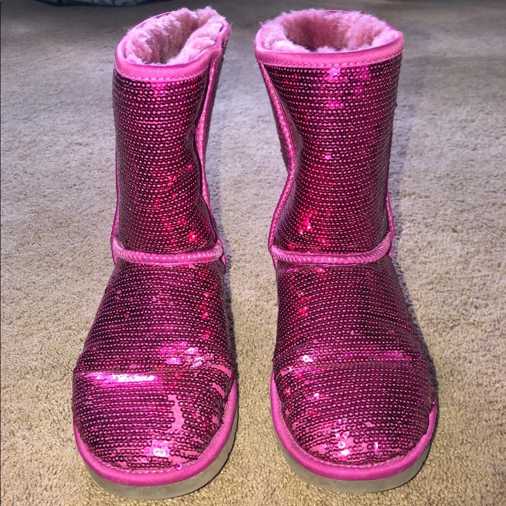 Pink sparkle uggs